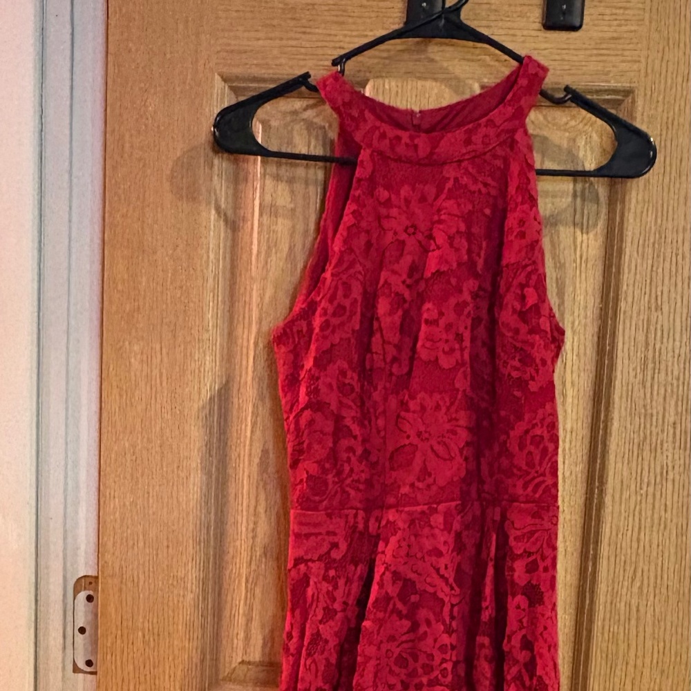 Red lace dress